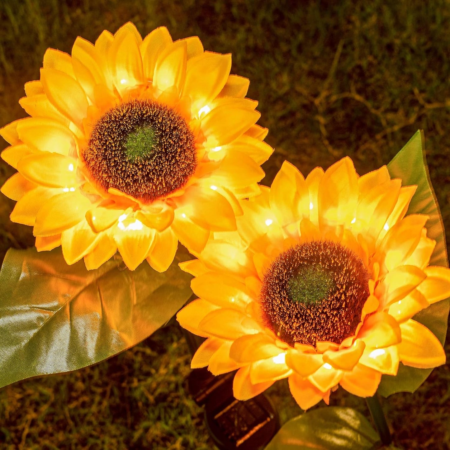 2-Pack Sunflower Garden Light - Waterproof Solar LED Garden Lights for Pathway Patio