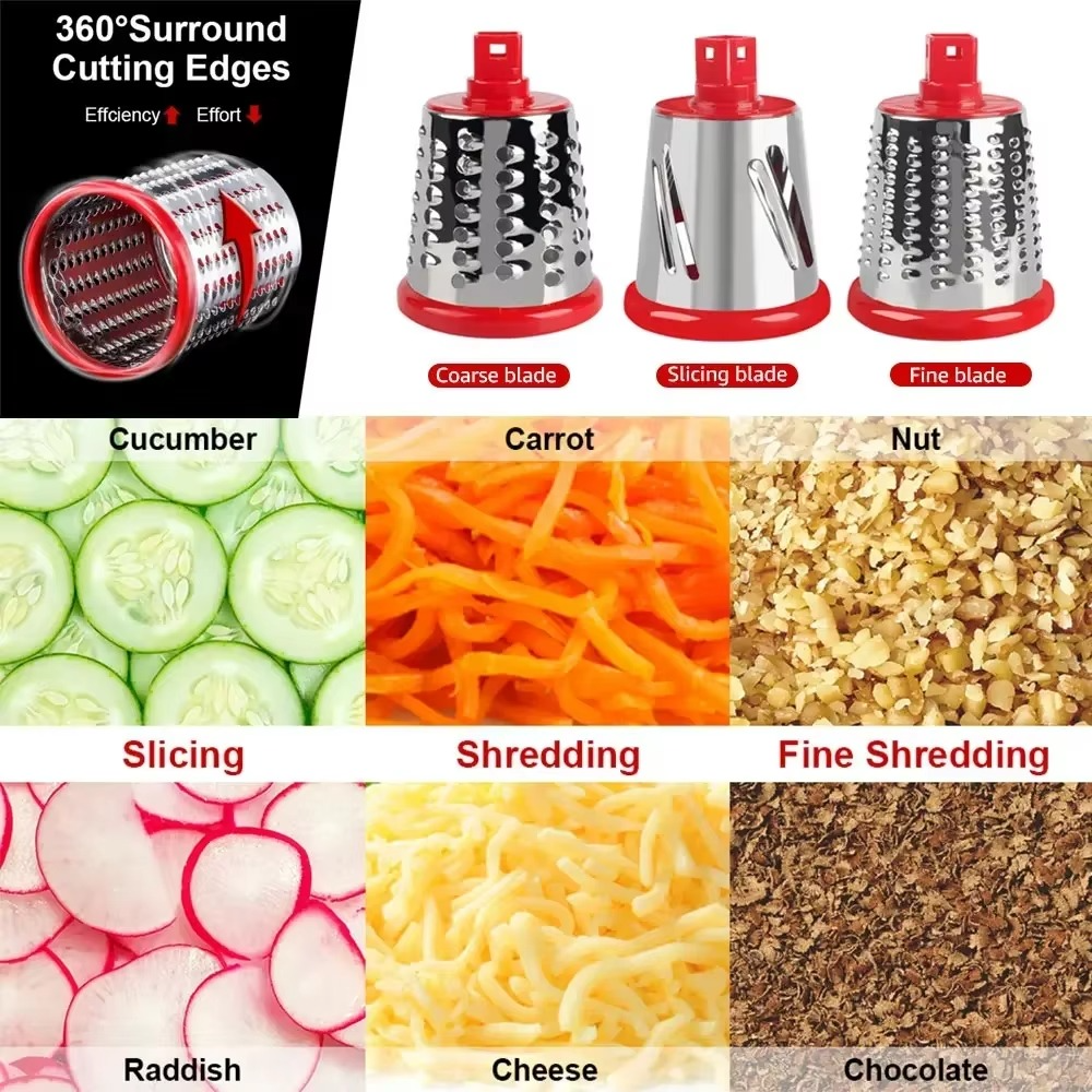 Kitchen Vegetable Slicer, Rotary Cheese Grater
