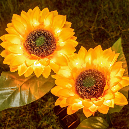 2-Pack Sunflower Garden Light - Waterproof Solar LED Garden Lights for Pathway Patio