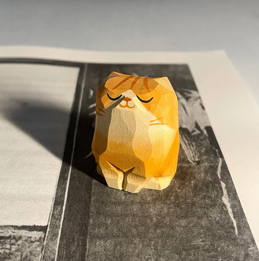 Hand-Carved Cat Figurines