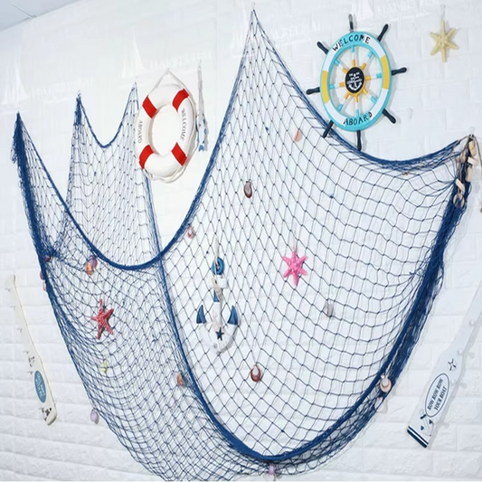 Blue Fishing Net Wall Decor